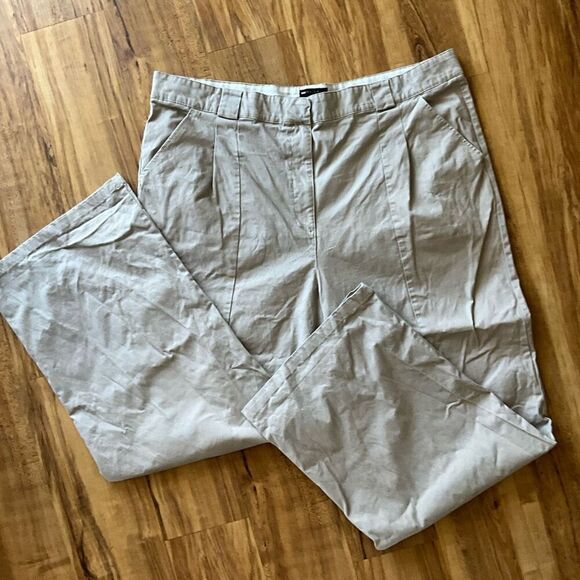 ASOS Design Curve Womens Pleated Front Cotton Blended Wide Leg Stone Pants Sz 18 - Picture 8 of 14